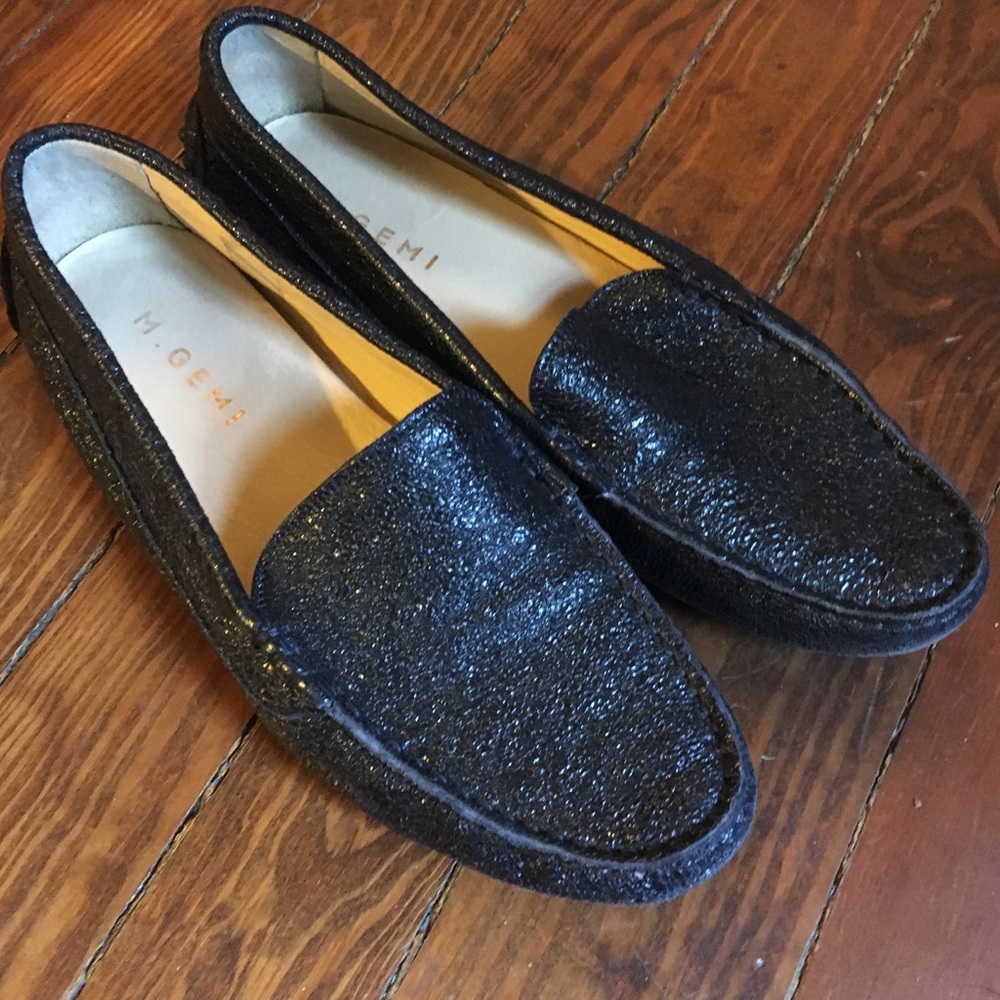 M. Gemi black metallic Felize slip-on, sz 38.5 8